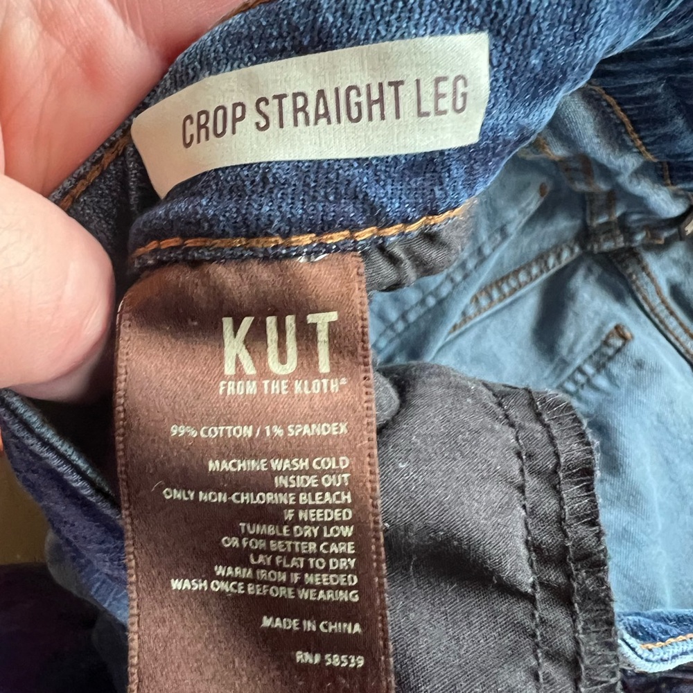 K Kut from Kloth Kim Kardashian Straight Leg Cropped Jeans 14